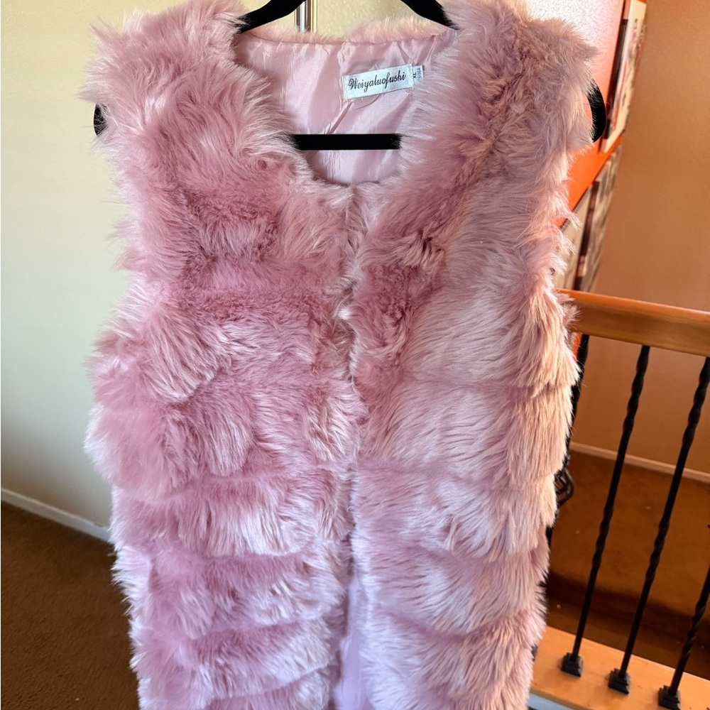 Pink Faux Fur Vest